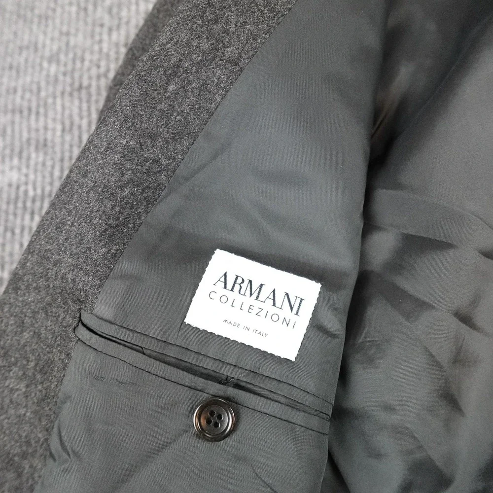 Armani Collezioni Blazer Mens 42 Gray Wool Cashmere Made In Italy Sport Coat